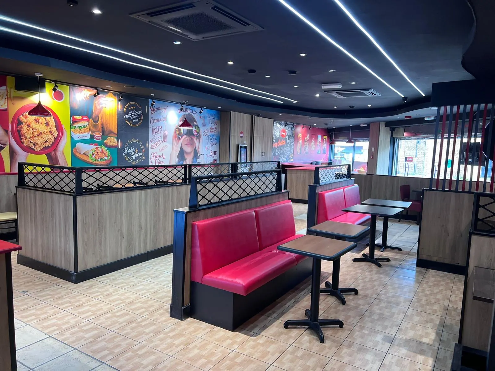 Booth seating and feature wall graphics, Wickford